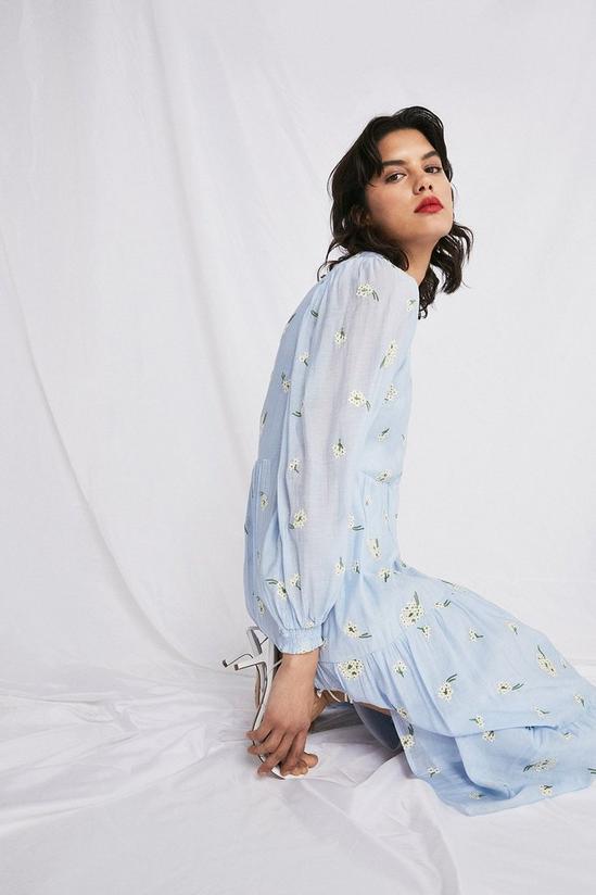 Warehouse Wrap Dress With Floral Embroidery 1