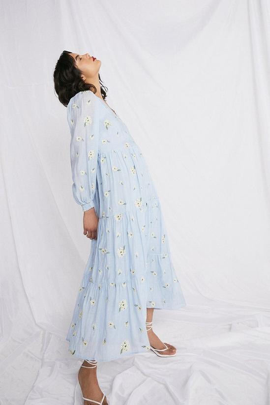 Warehouse Wrap Dress With Floral Embroidery 4