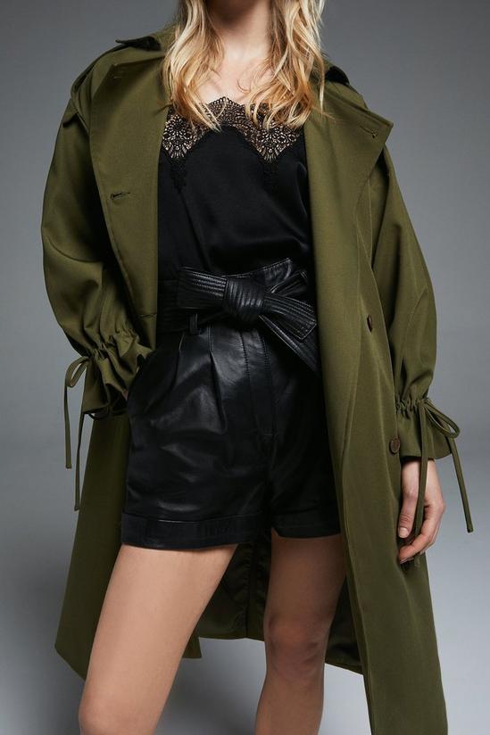 Warehouse Trench Coat With Gathered Cuff Detail 1
