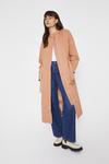 Warehouse Collarless Belted Cotton Trench thumbnail 1