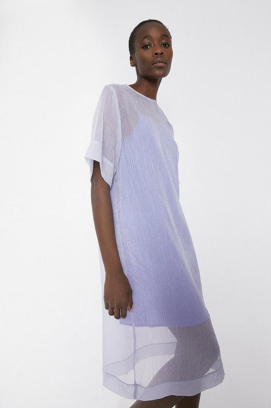 Warehouse Sheer Dress With Contrast Lining 1