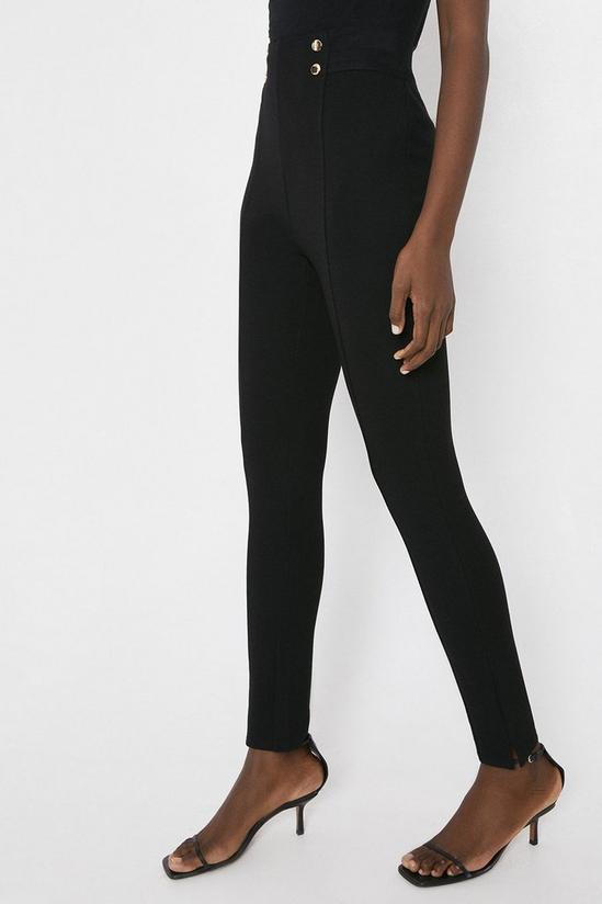 Warehouse Ponte Trouser With Gold Button Detail 4