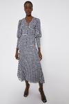 Warehouse Dress In Gingham With Floral thumbnail 1