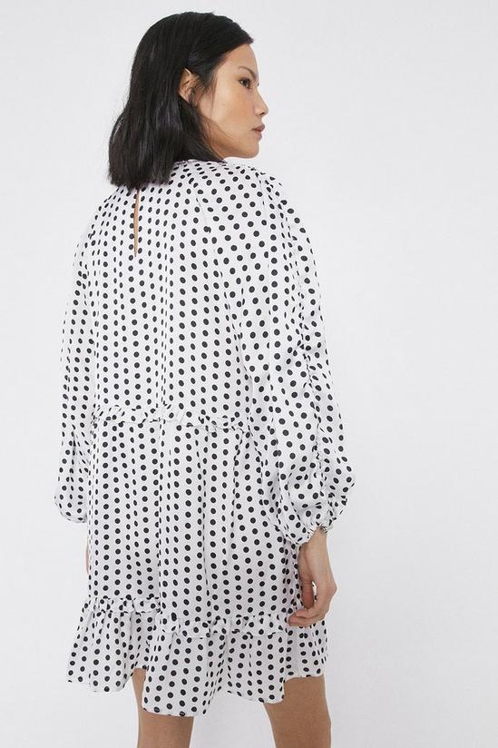 Warehouse Dress In Spot With Drawstring 3