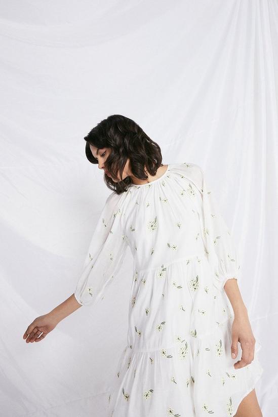 Warehouse Swing Dress With Floral Embroidery 1
