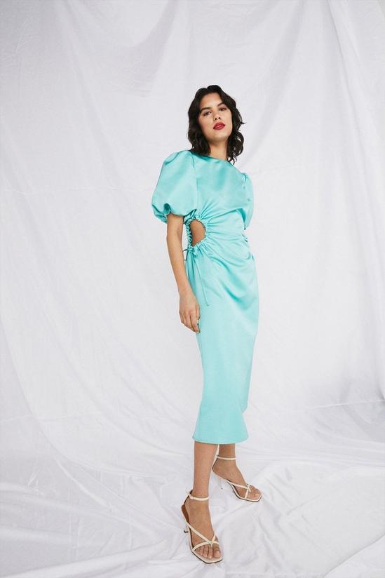 Warehouse Satin Dress With Cut Outs 2