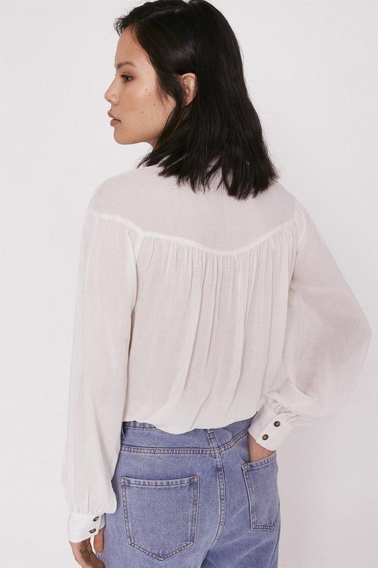 Warehouse Textured Blouse With Yoke 3