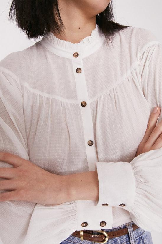 Warehouse Textured Blouse With Yoke 4