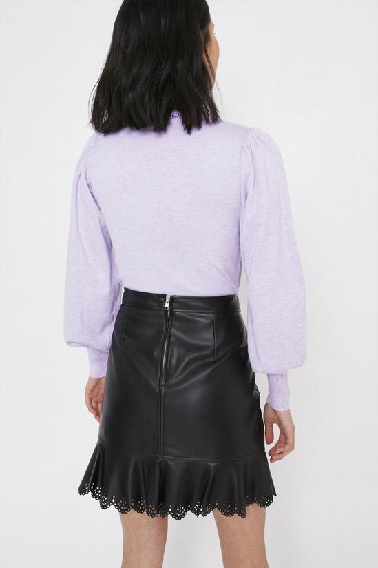 Warehouse Faux Leather Laser Cut Pelmet Skirt 3