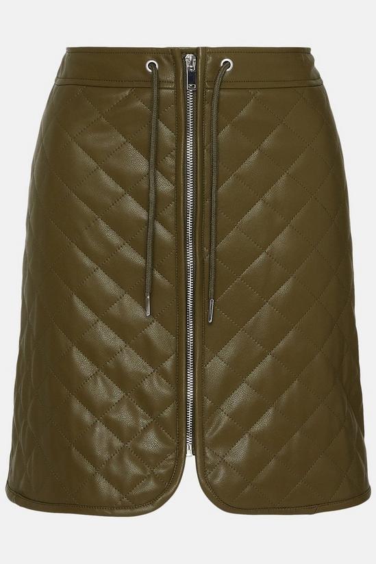 Warehouse Faux Leather Quilted Zip Front Sporty Pelmet 5