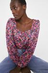Warehouse Square Neck Top In Colourful Floral thumbnail 1
