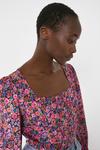Warehouse Square Neck Top In Colourful Floral thumbnail 2
