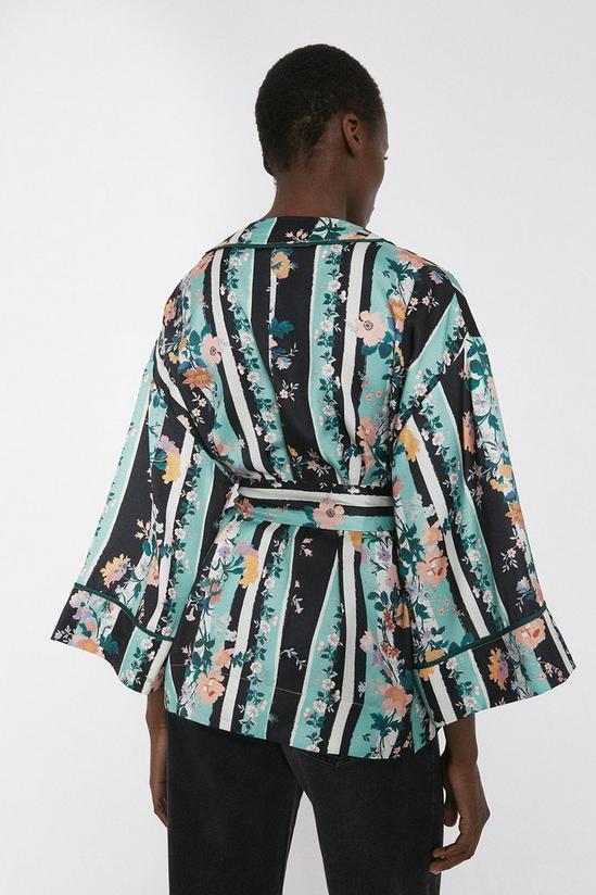 Warehouse Kimono Jacket In Linear Floral Print 3