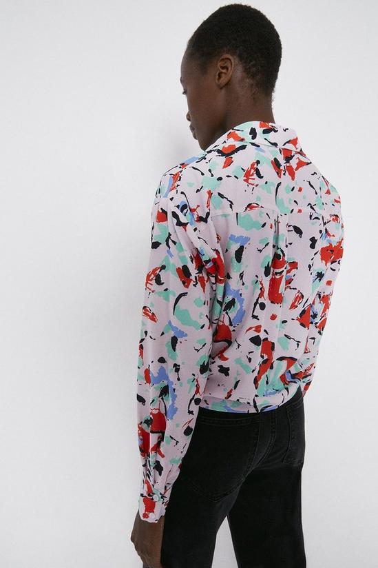 Warehouse Tie Shirt In Colourful Camo Print 3