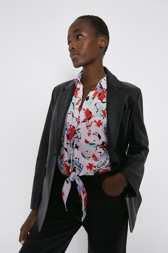 Warehouse Tie Shirt In Colourful Camo Print 4