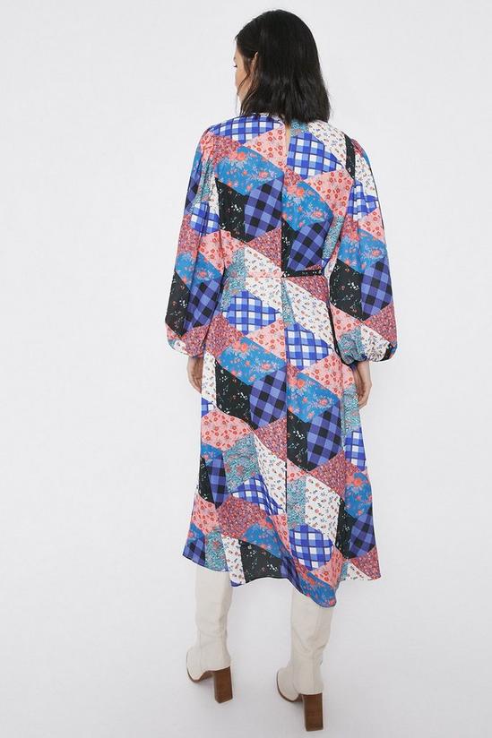 Warehouse Midi Dress In Patchwork Print 3