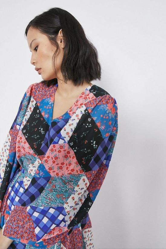 Warehouse Midi Dress In Patchwork Print 4