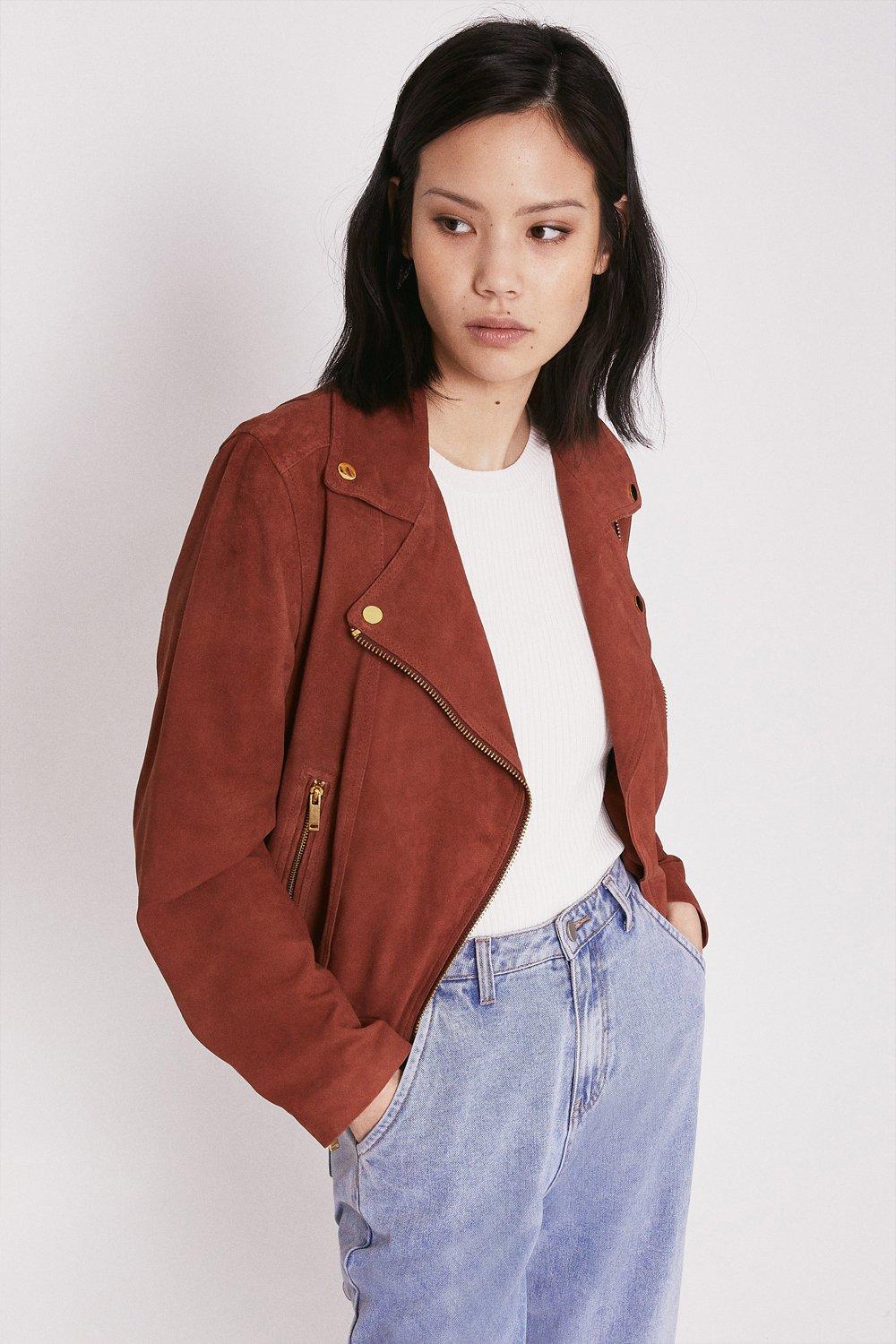 Rust suede deals biker jacket