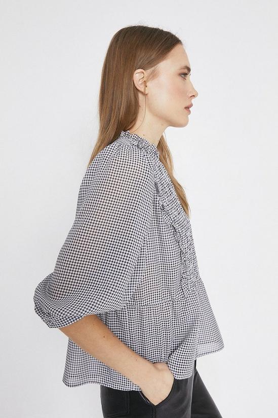 Warehouse Gingham Top With Bib Detail 4