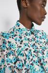 Warehouse Shirt With Frill In Blue Daisy Floral Co-ord thumbnail 5