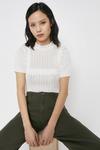 Warehouse Broderie Trim Ruffle Knitted Tee thumbnail 1