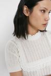 Warehouse Broderie Trim Ruffle Knitted Tee thumbnail 2