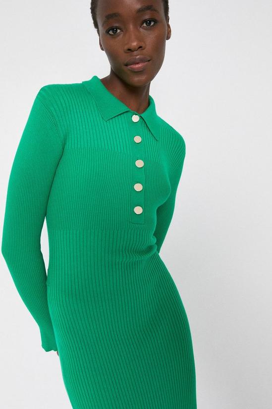 Warehouse Open Back Knitted Polo Dress 4