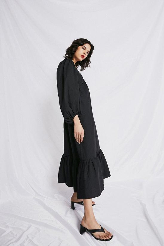 Warehouse Maxi Dress In Cotton With Frill Hem 4