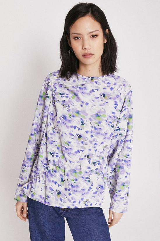Warehouse Top In Lilac Floral 1