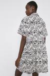 Warehouse Linen Mix Mono Floral Shirt Dress thumbnail 3