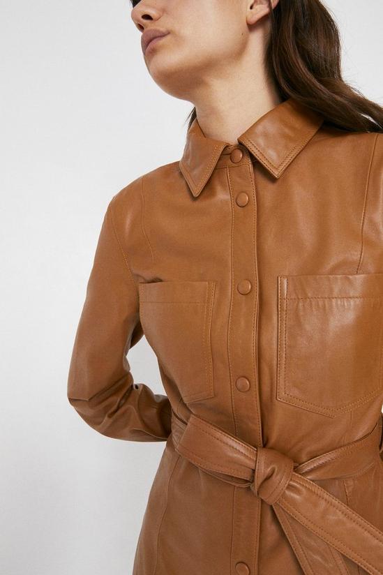 Warehouse Real Leather Shirt Dress 2