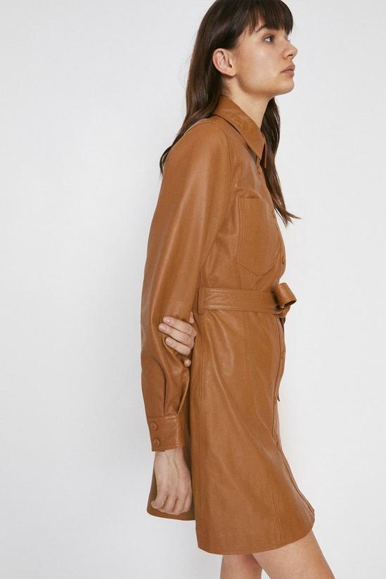 Warehouse Real Leather Shirt Dress 4