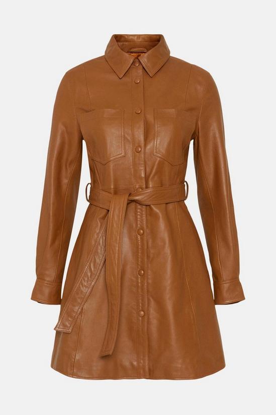 Warehouse Real Leather Shirt Dress 5