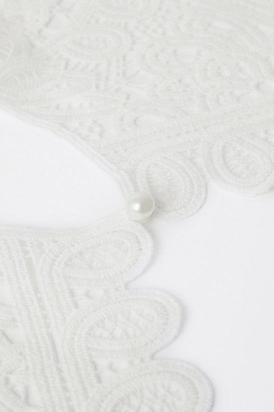Warehouse White Embroidered Collar 4