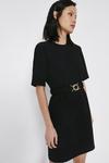 Warehouse Crepe Dress With Gold Buckle Belt thumbnail 1