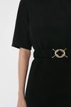 Warehouse Crepe Dress With Gold Buckle Belt thumbnail 2