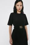 Warehouse Crepe Dress With Gold Buckle Belt thumbnail 4