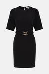 Warehouse Crepe Dress With Gold Buckle Belt thumbnail 5