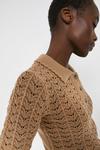 Warehouse Stitch Detail Polo Neck Knitted Tee thumbnail 3