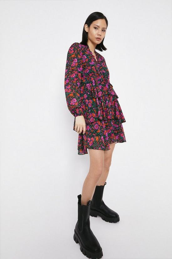 Warehouse Tiered Dress In Floral 1
