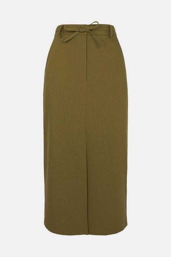 Warehouse Split Front Pencil Skirt With Skinny Tie 5