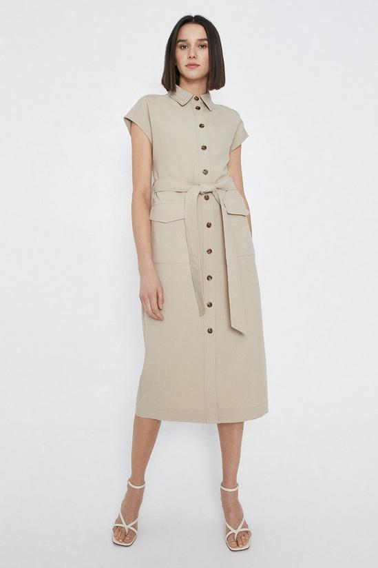 Warehouse Pocket Shirt Dress With X Over Back 1