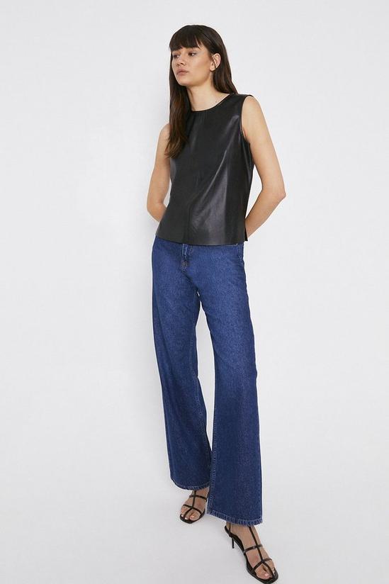 Warehouse Faux Leather Shell Top 1