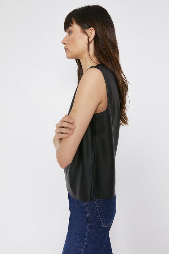 Warehouse Faux Leather Shell Top 2