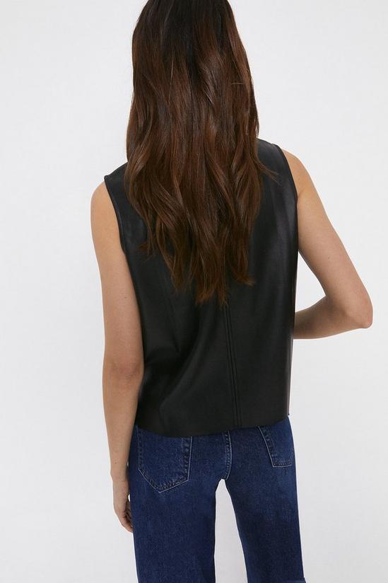 Warehouse Faux Leather Shell Top 3