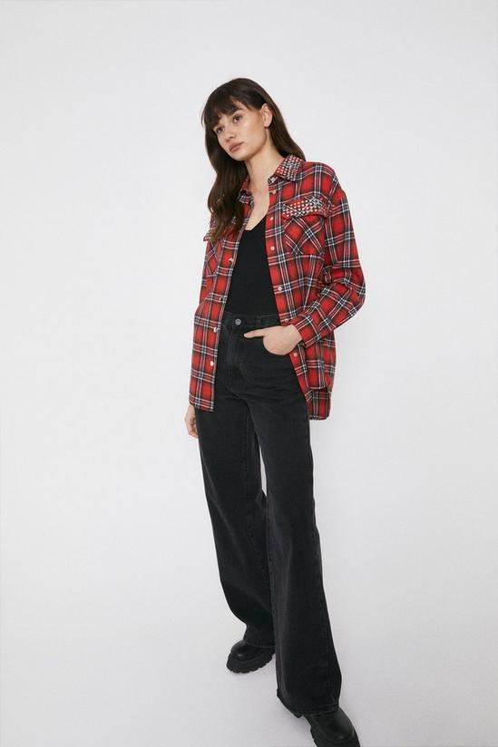 Warehouse Studded Detail Checked Shirt 1