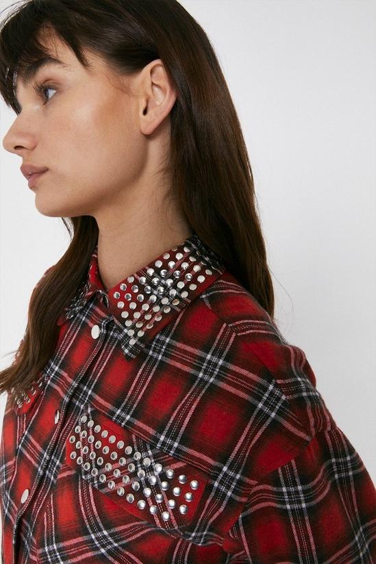 Warehouse Studded Detail Checked Shirt 4