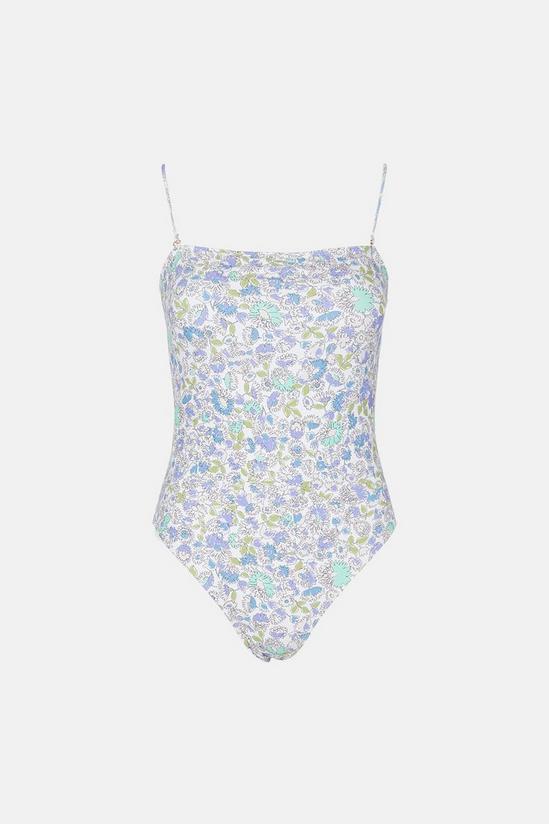 Warehouse Bandeau Open Back Ditsy Floral Swimsuit 5