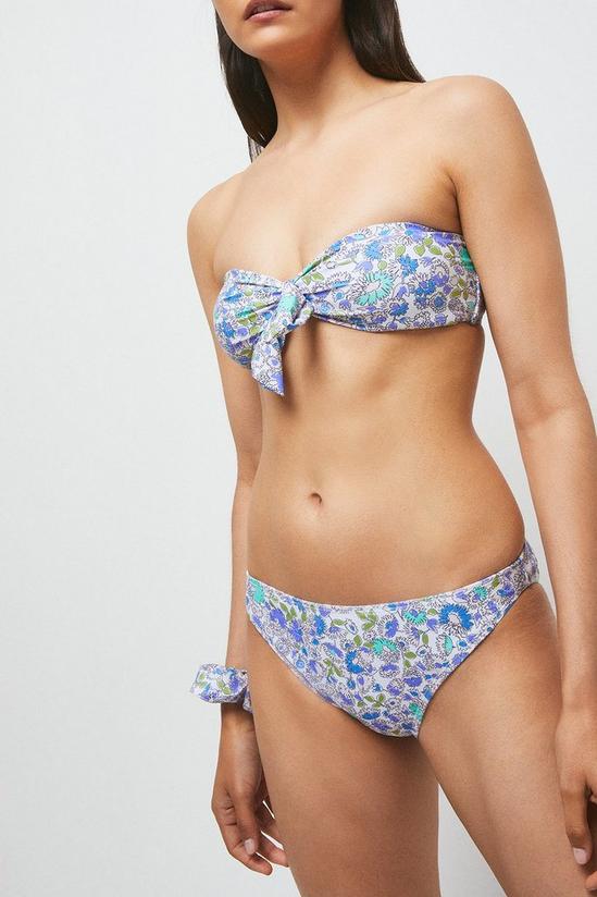 Warehouse Bandeau Tie Front Ditsy Floral Bikini Top 4