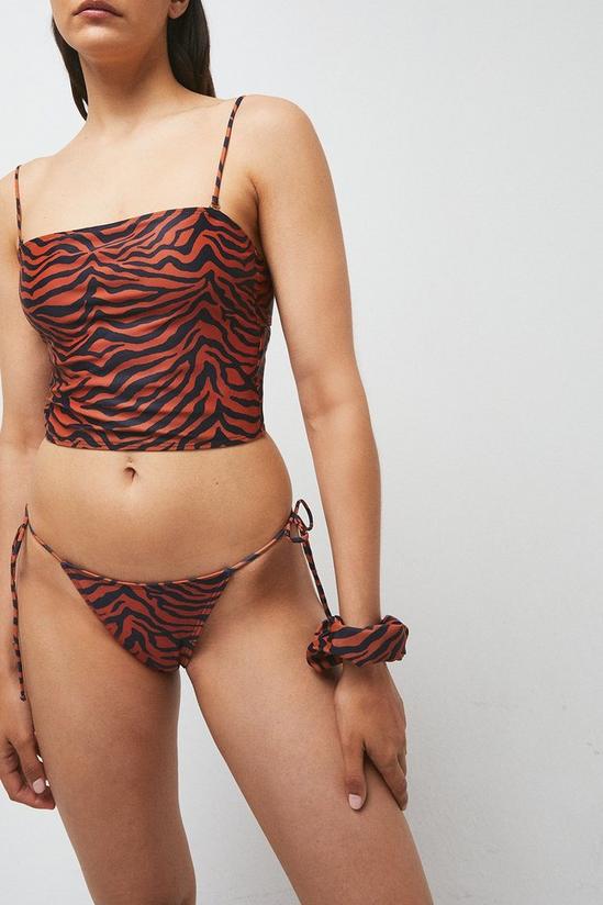 Warehouse Abstract Animal Tie Shoulder Bikini Top 1